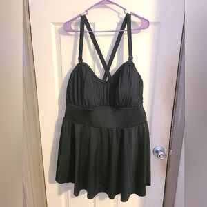 NWOT Torrid size 4 Black Swim Dress with built in bra.